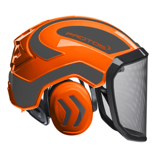 Protos Helmet Orange and Gray